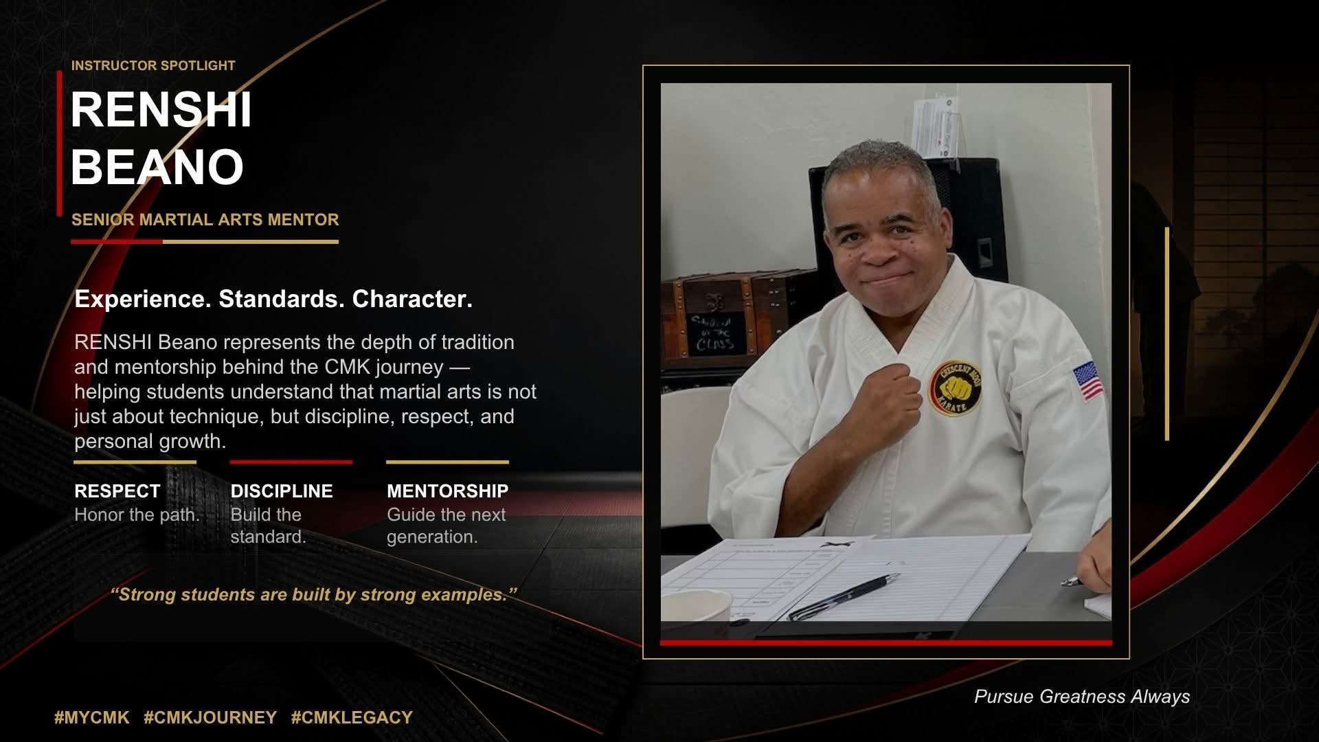 Renshi Beano — Senior Martial Arts Mentor at Crescent Moon Karate