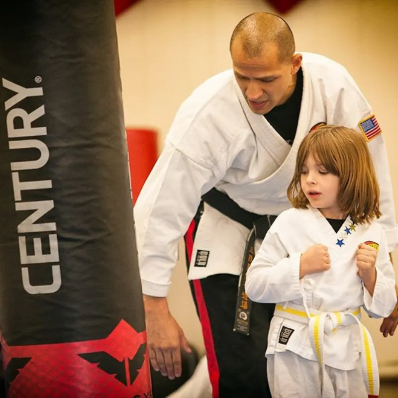 Young children in gi training together in the Little Ninjas class